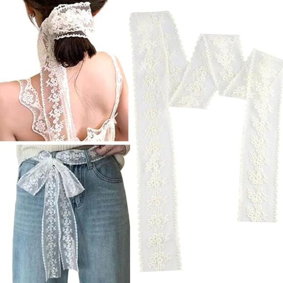 Lace Ribbon Scarf Belt